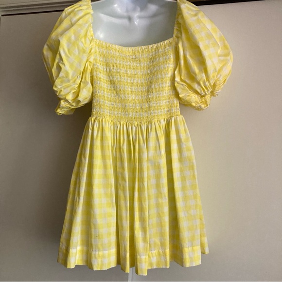 S/W/F Yellow Gingham Check Golden Path Babydoll Style Dress, NWT Sz L - Picture 10 of 16